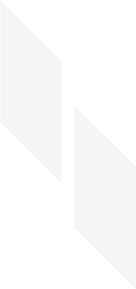 Two white geometric shapes on a light gray background with one tilted diagonally.